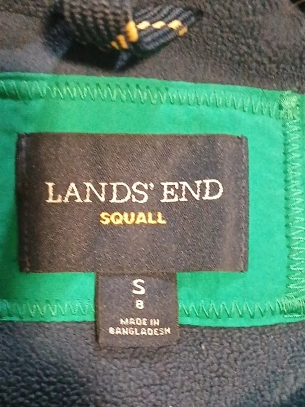 Lands' End Kids Green and Navy Hooded  Jacket
